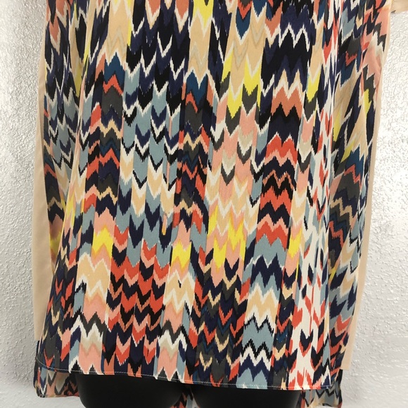 MAEVE Anthro Shirt Grafica Chevron 100% Silk Sz XS - Picture 5 of 11